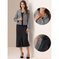 thumbnail image 2 of DARING DIVA Women's Lapel Collar Long Sleeves Blazer Jacket S Black, 2 of 5