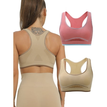 

Women s Sports Bras High Impact Seamless Yoga Racerback with Removable Cups