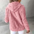 thumbnail image 5 of Lenpel Fleece Jackets for Women 2024 Fashion Solid Color Zip up Hooded Fuzzy Warm Coat Plush Fall Winter Outwear, 5 of 7