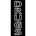 thumbnail image 1 of Drugs Pharmacy LED Neon Sign 13 x 32 - inches, Black Square Cut Acrylic Backing, with Dimmer - Bright and Premium built indoor LED Neon Sign for Defence Force., 1 of 6