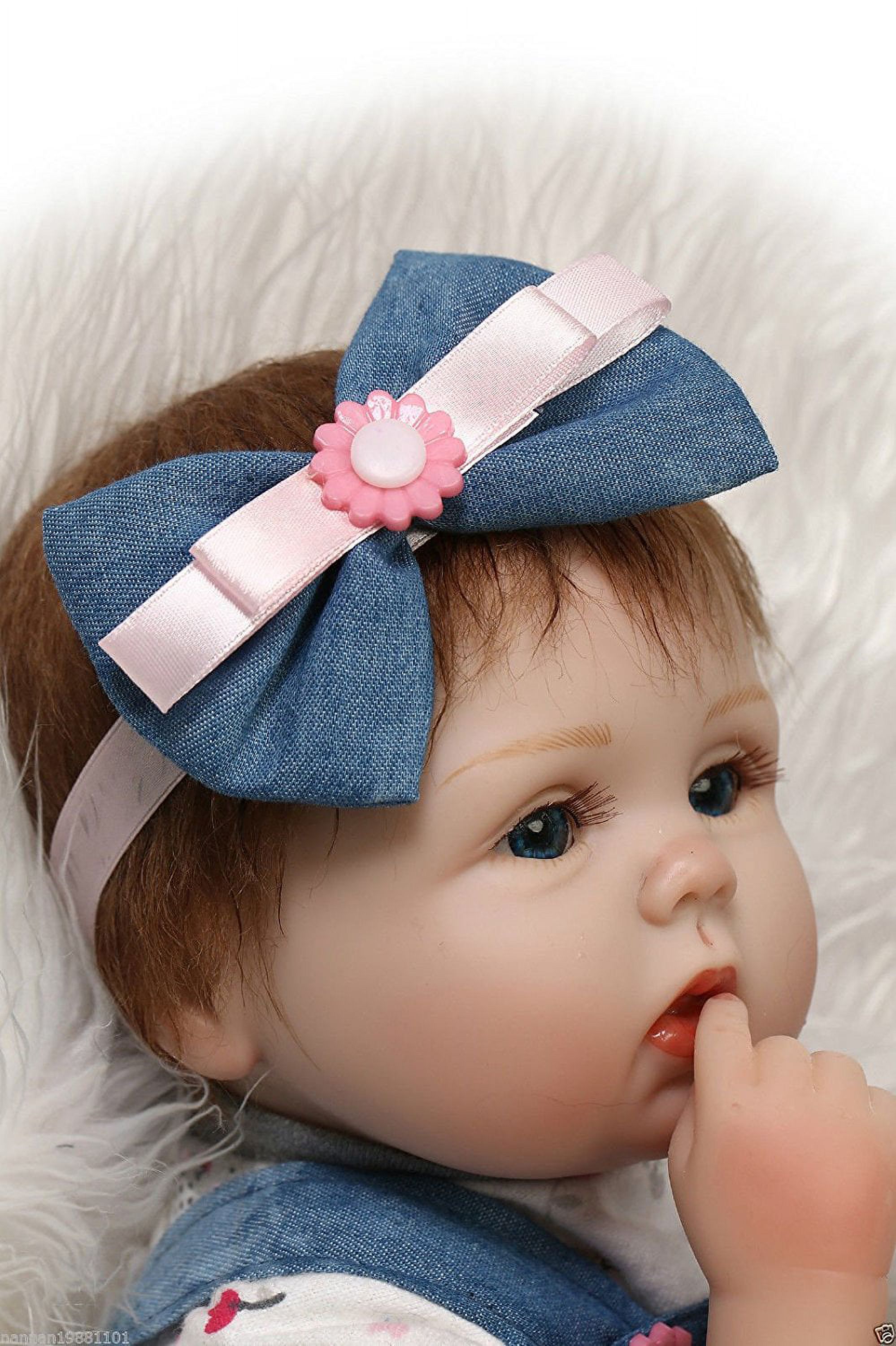 Zimtown Reborn Realistic Newborn Lifelike Vinyl Girl Baby Doll Playset, 3 Pieces - image 4 of 6