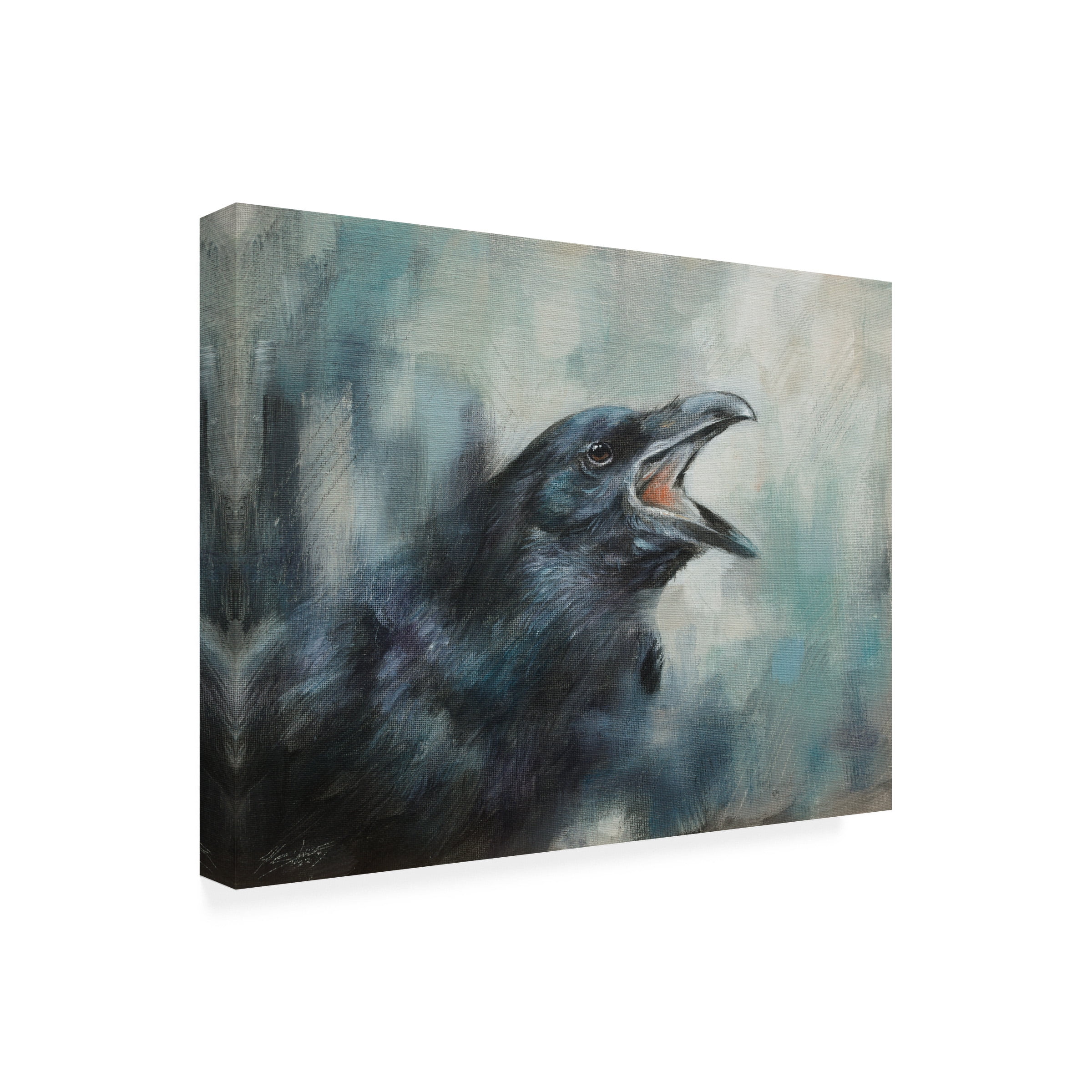 Canvas Wall Art - John Silver 'Raven 2' Wall Art for Living Room, Bedroom, or Office DÃ©cor by Trademark Fine Art - 24 x 18 Inches
