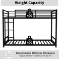 thumbnail image 6 of DreamBuck Metal Twin over Twin Bunk Bed, Heavy-duty Metal Low Profile Bunk Bed with Safety Guardrail, Ladder, Noise Reduced, Black, 6 of 7
