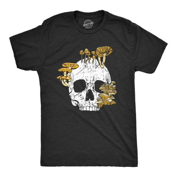 Mens Mushroom Skull T Shirt Fuuny Cool Dead Decaying Skeleton Shrooms Tee for Guys Graphic Tees