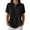 Black, variant on hlysgo Womens Plus Size Tops Lapel Collared 4 Button Down Blouse Loose Fit V Neck Shirts Orange,L