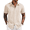 Beige, variant on Men's Cuban Guayabera Short Sleeve Shirt Casual Beach Summer Button Down Shirts