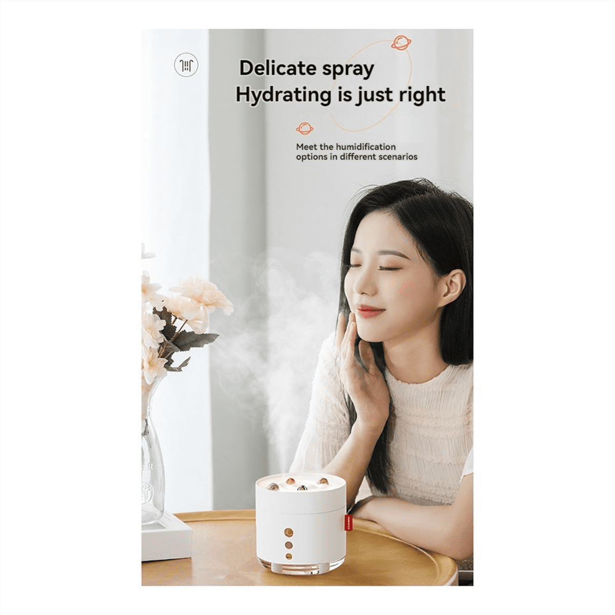 Small Humidifiers 800ml Desk Humidifiers Quiet Operation Night Light Function Two Modes for Bedroom Babies Room Office B