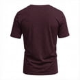 thumbnail image 4 of Qwertyu Men's T-Shirts Short Sleeve V Neck Shirts Summer Casual Classic Basic Tee Shirts Deep Red L, 4 of 5