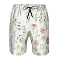 thumbnail image 3 of Adobk Wildflower Watercolor 2 Print Men's Swim Trunks Hawaiian Bathing Suit Swimsuits Beach Shorts with Pockets-Small, 3 of 6