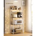 thumbnail image 4 of VASAGLE Kitchen Bakers Rack with Power Outlet, Coffee Bar 4-Tier with 8 S Hooks, Microwave Stand, Adjustable Shelf, for Small Spaces, Golden Oak and Cloud White UKKS014Y01, 4 of 14