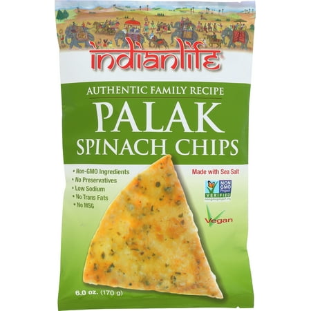 (Pack of 12), Indianlife Palak Spinach Chips, 6 oz