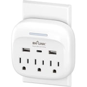 BN-LINK Multi Plug Outlet Extender with 3 Outlets and 3 USB Ports, 3 AC Outlet Splitter with 3 USB Ports (1 USB C), Wall Charger Adapter for Dorm, School, Travel, Office, Home, Travel, 1 Pack