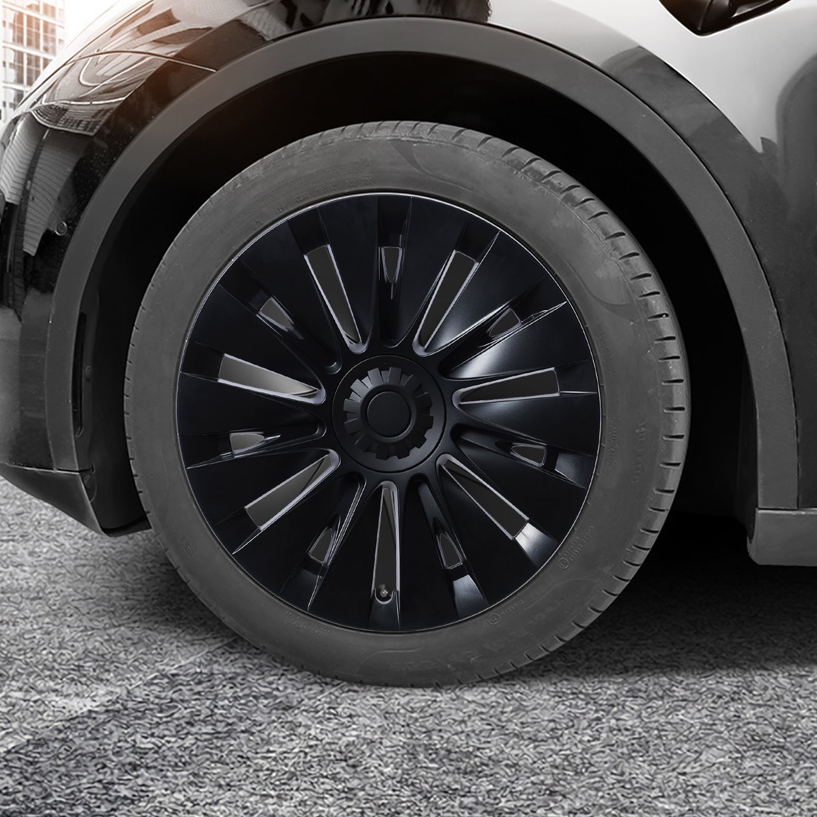 4Pcs/Set Wheel Cover Hubcap, Automotive Hub Caps, 19 Inches Modified Wheel Cover Replacement for Tesla Model Y