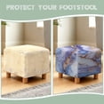 thumbnail image 5 of Jiueut Blue Golden Marble Print Footstool Slipcover, Folding Ottoman Cover Folding Storage Furniture Protector Breathable Non-Slip Footrest Protector for Pets & Kids, 5 of 7