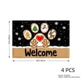 thumbnail image 4 of JOOCAR Christmas Gingerbread Dog Paw Welcome Doormat Linen Table Mats Set of 4 for Home Kitchen Table Decor 12x18 inch, 4 of 5