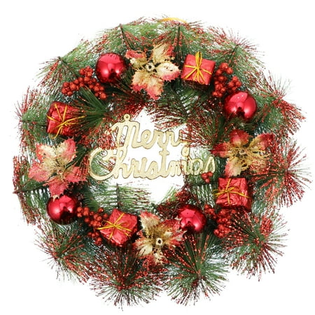 

Christmas Pine Needle Garland Pendant Door Wreath Ornament (Random Style 30cm)
