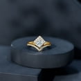 thumbnail image 5 of Rosec Jewels Lab Created Diamond Wedding Rings Set of 2 (Ef-Vs Quality) - Square Engagement Ring with Enhancer, 18K Yellow Gold, US 6.50, 5 of 9
