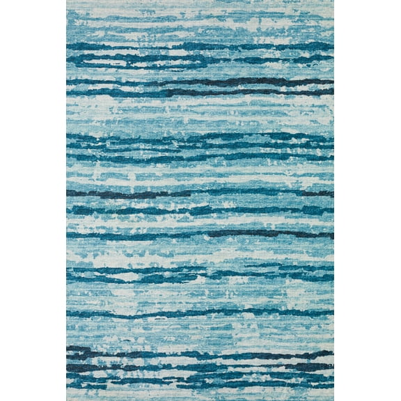 Dalyn Brisbane Area Rug BR4 Br4 Sky Sky Rows Bars 5' x 7' 6" Rectangle