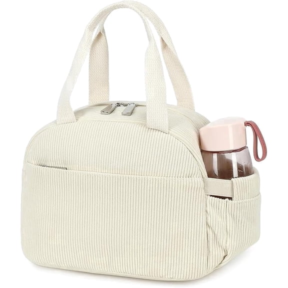 AO ALI VICTORY Lunch Box Lunch Bag Insulated Lunchbox Cute Reusable Lunch Tote bags for School Work Picnic for Kids Girls Women(Beige)