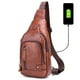 thumbnail image 1 of Bandolera BULLCAPTAIN de piel auténtica con puerto USB para hombre, 1 of 6