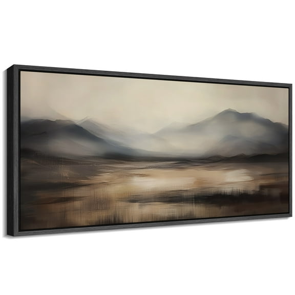 Large Framed Canvas Print Abstract Modern Wall Art Decorative Ready to Hang Painting for Living room Bedroom - 60"x30" Black Frame