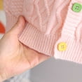 thumbnail image 6 of Spazoro Toddler Girls Knit Vest with Pockets, Soft Knitting Cotton Sleeveless Cable Knit V‑Neck Button Front Layering Waistcoat Pink Size 2-3 T, 6 of 9