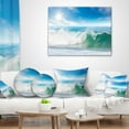 thumbnail image 4 of Designart White and Blue Waves under Sun - Seascape Throw Pillow - 18x18, 4 of 5