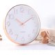 thumbnail image 3 of Reloj de pared digital redondo y silencioso de 30 cm, decorativo, para sala de estar y dormitorio (oro rosa)., 3 of 5