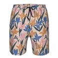 thumbnail image 4 of Kdxio Lilies Flowers Pattern Mens Casual Shorts - Drawstring Summer Beach Sports Shorts for Men, 4 of 9