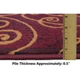 thumbnail image 3 of Modern Contemporary Area Rugs-Abstract Wavy Swirls -Shed Free Burgundy Red/Beige/Ivory/Black, 3 of 8