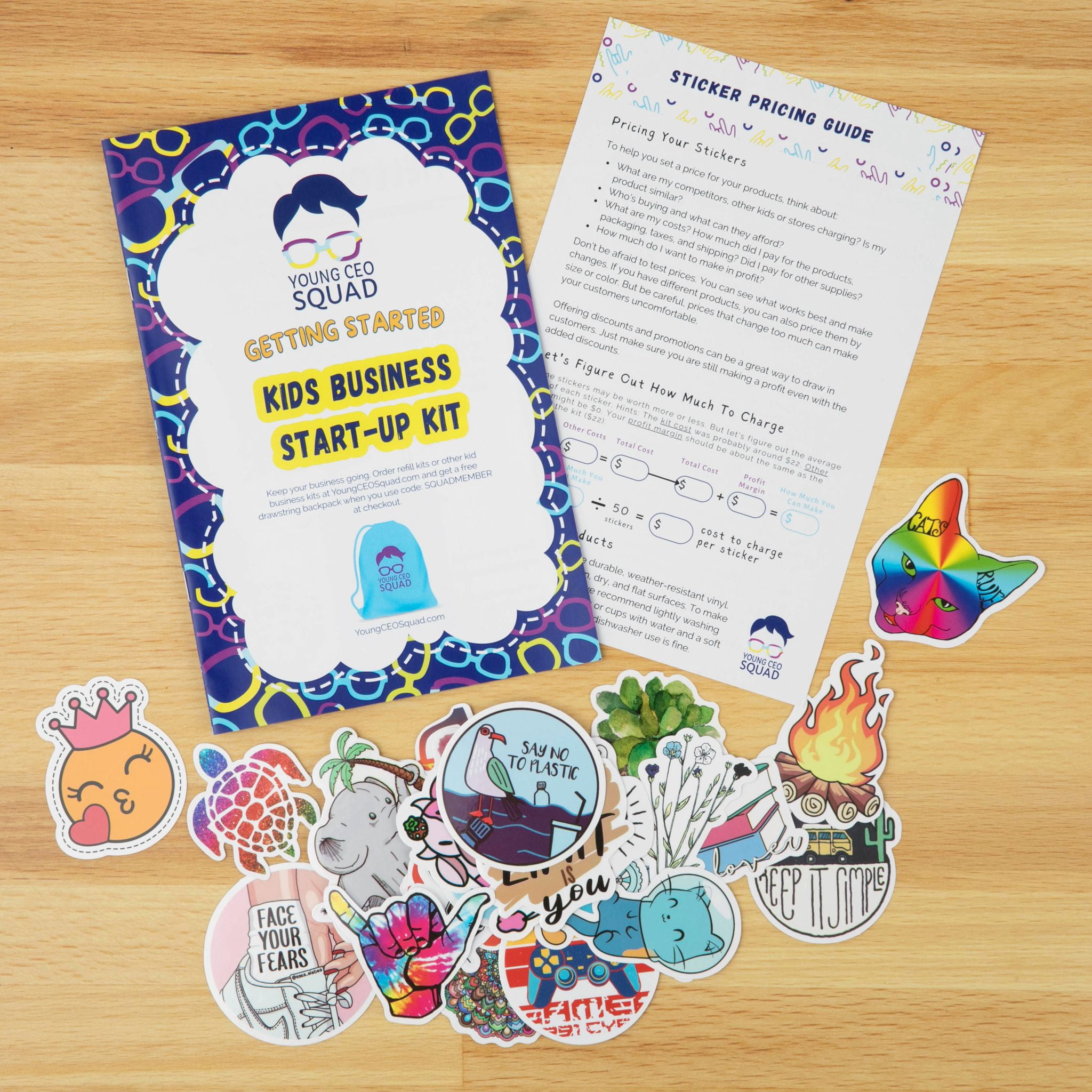Young CEO Squad Kids Business Start-Up Kits Entrepreneur Sticker Business Art & Craft Kits 50 Piece