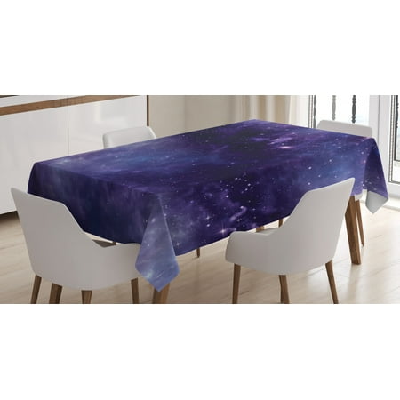 

Eggplant Tablecloth Sky with the Open Space Star Constellations and Gloomy Atmosphere Heavenly Bodies Rectangular Table Cover for Dining Room Kitchen 60 X 90 Inches Indigo by Ambesonne