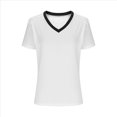 thumbnail image 3 of Camisetas para Mujer, Verano Otoño, Corta, Cuello en V, Corte Holgado, Camisetas Básicas de Gran Tamaño, Camisetas para Mujer 2025 M, 3 of 8