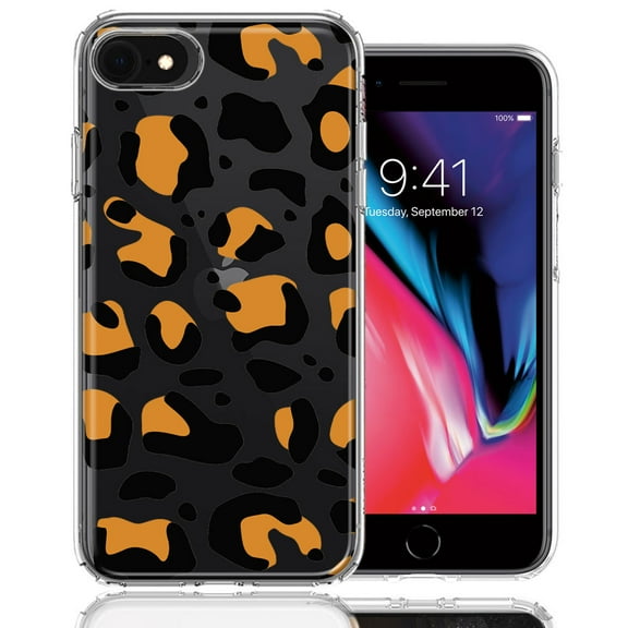 MUNDAZE for Apple iPhone 6/7/8/SE Classic Animal Wild Leopard Jaguar Print Double Layer Phone Case Cover