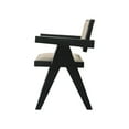 thumbnail image 3 of Bili 21 Inch Dining Armchair Set of 2, Open Back, Beige Upholstery, Black, 3 of 5