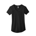 thumbnail image 3 of District Adult Female Women Electric Heather Short Sleeves T-Shirt Black X-Small, 3 of 4