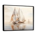 thumbnail image 2 of Designart "Beige Boat Simplicity II" Transportation Floater Framed Wall Art Living Room, 2 of 7