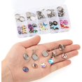 thumbnail image 3 of 60pcs Stainless Steel Flatback Glass Cabochons Bezels Blank Tray Dome Cabochons Setting Kit for Jewelry Making Earring Findings DIY, 3 of 7