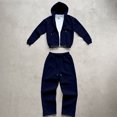 thumbnail image 6 of UDAUDU Men 2 Piece Tracksuit Full Zip Hoodie Loose Fit Oversized Zip‑Front Hooded Jacket with Wide‑Leg Sweatpants, Soft Fleece Fall Winter Casual Outfit XL, 6 of 6