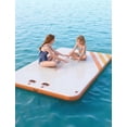 thumbnail image 1 of Inflatable Floating Dock Platform with EVA Non-Slip Surface, 6" Thick Heavy-Duty PVC, Portable Lake & Pool Water Mat with Ladder and Pump, 5x6FT to 10x10FT, 1 of 6