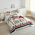 thumbnail image 3 of Feelyou Vintage Texas Stars Full Size Comforter Sets for Kids, American July Fourth Bedding Comforter Set, Cartoon US Flag Reversible Bedding Sets, Super Cozy Room Decor, 3pcs, 3 of 8