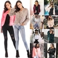 thumbnail image 3 of Abrigo de invierno para mujer, abrigo de manga larga y esponjoso, chaqueta corta, abrigo cálido Irfora Blanco L, 3 of 7