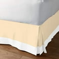 thumbnail image 2 of Luxury 1 Piece Split Corner Two Tone Tailored Bed Skirt, King Size 18 Inch Deep Pocket, 100% Egyptian Cotton, 800 Thread Count, Solid White/Ivory Color., 2 of 3
