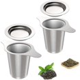 thumbnail image 1 of Tea Strainer, Special Leaves, 2 Pieces, Stainless Steel Tea Filter, With Lid and Double Handles, Tea Filter for Loose Tea, Tea Infuser, Extra Fine Fil, 1 of 5
