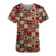 thumbnail image 4 of Blusa de manga corta con cuello en V para mujer, blusa con bolsillos estampados para el día de la independencia Pompotops hkajfhjk466331, 4 of 4