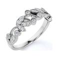 thumbnail image 4 of JeenMata 0.30 ct Diamond Anniversary Ring - Vintage Style - Milgrain - Stackable Ring - 10K White Gold, 4 of 8