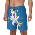 thumbnail image 2 of Uemuo Cool Unicorn Star Golden Pattern Mens Swim Trunks Quick Dry Board Shorts with Mesh Lining, Stretch Beach Shorts Quick Dry No-Chafing Board Shorts-, 2 of 9