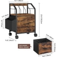 thumbnail image 3 of Small File Cabinet Rolling Filing Cabinet for Under Desk with Divider Single Non-Woven Fabric Drawer File Organizer for A/Letter Size Documents Under Desk Storage Rustic FCHR, 3 of 9