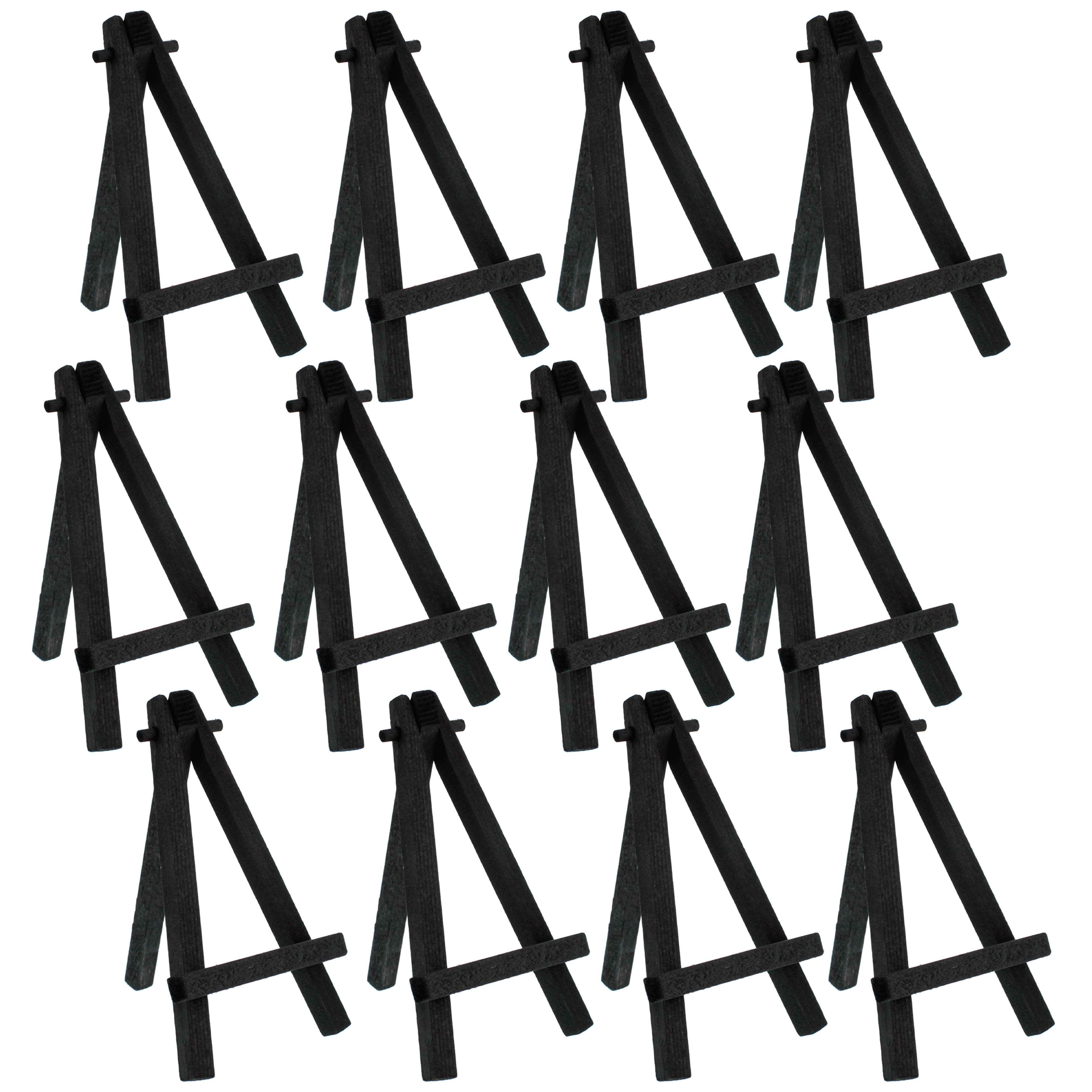 12 Pack - U.S. Art Supply 5' Mini Black Wood Display Easel, A-Frame Artist Painting Party Tripod Tabletop Holder Stand