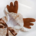 thumbnail image 5 of Luckky Pet Christmas Reindeer Costume, Spotted Deer Plush Hooded Outfit with Antlers & Bow Tie, Holiday Cosplay Clothes for Cats Small Dogs, Xmas Party Photo Prop, 5 of 7